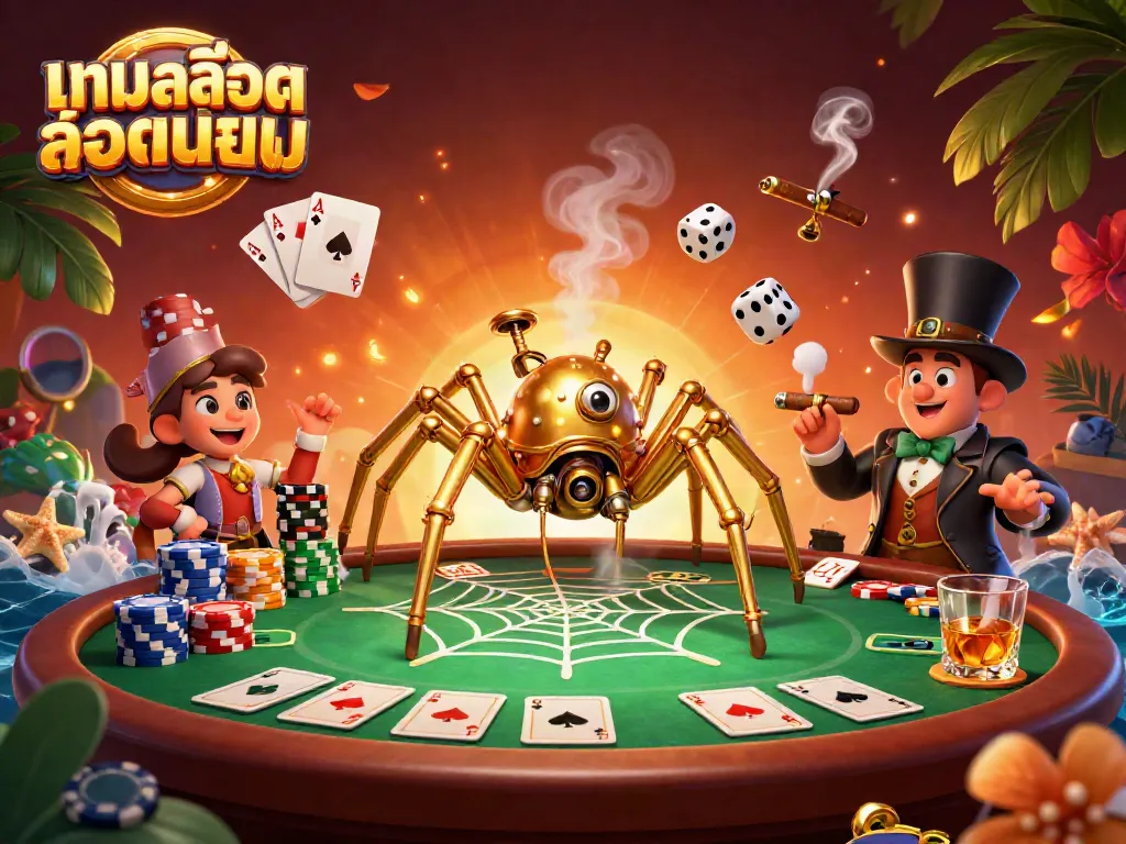 Engage with the thrilling เกมสล็อตยอดนิยม featuring a steampunk spider and poker elements.