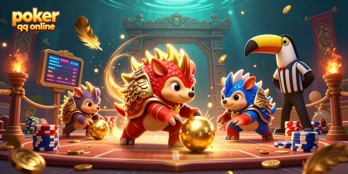 Compete in poker qq online tournaments with dynamic pangolins and vibrant casino elements!