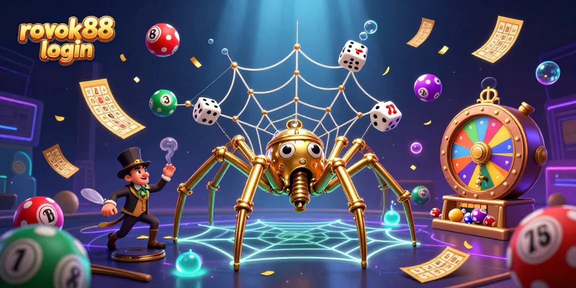 Experience the thrill with rokok88 login in this dynamic casino scene featuring vibrant lottery elements.