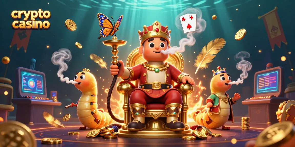 Profitez d'une expérience immersive dans un crypto casino avec un maître des pipes et ses éléments colorés.
