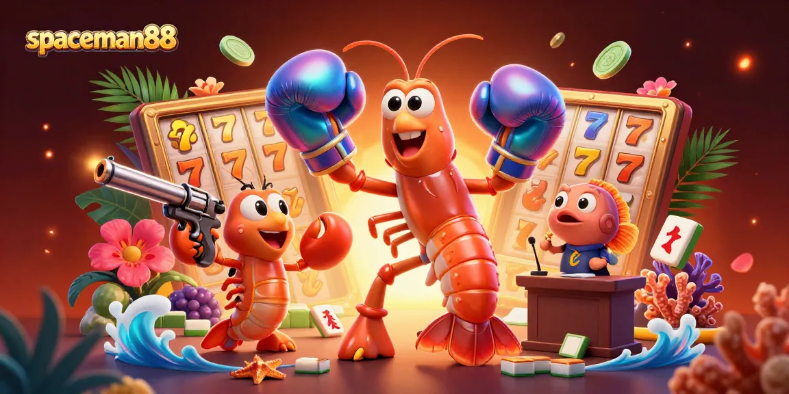 Engage with spaceman88 as vibrant slot reels and playful sea creatures create a thrilling gaming atmosphere.