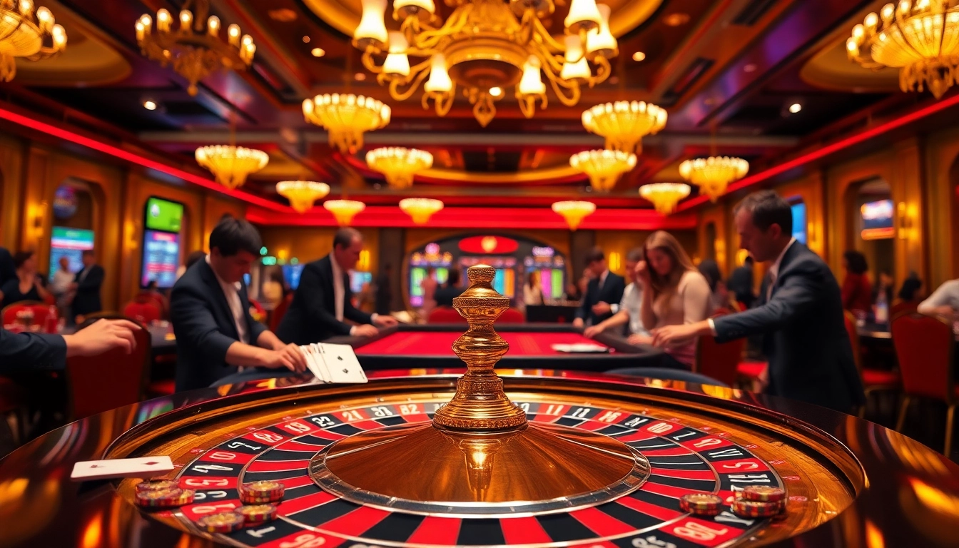Experience pola rtp tinggi at an engaging casino roulette table filled with colorful chips and excited players.
