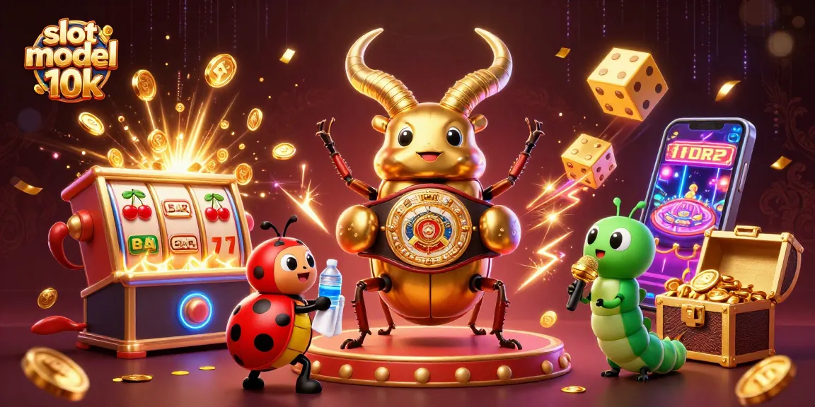 Engage with slot modal 10k in a vibrant 3D gambling illustration filled with excitement.