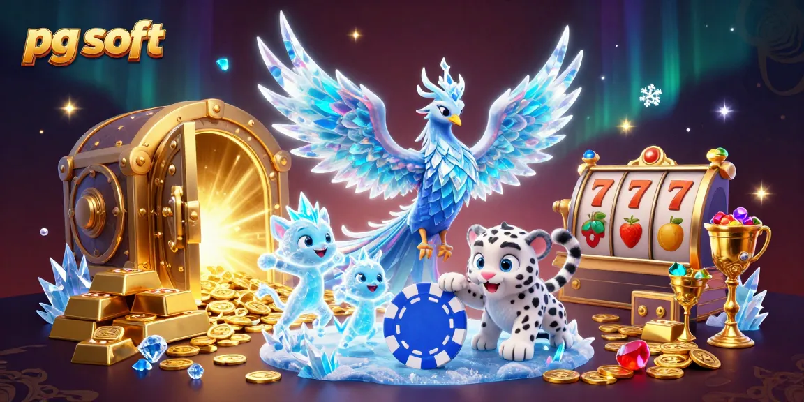 Experience pg soft games with vibrant slot reels, jeweled treasures, and dynamic casino characters.