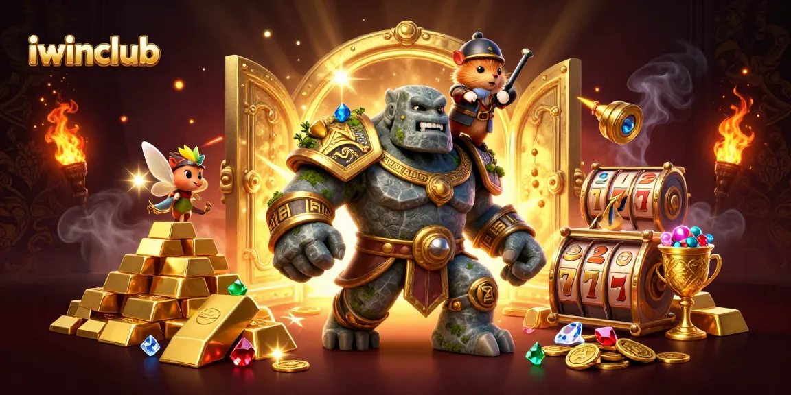 Enhance excitement with iwinclub's magical team of a golem, fairy, and hamster knight.