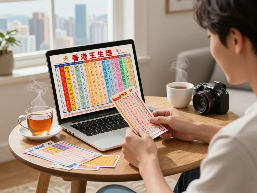 Exciting Pengeluaran HK lottery results scene with player focused on laptop.