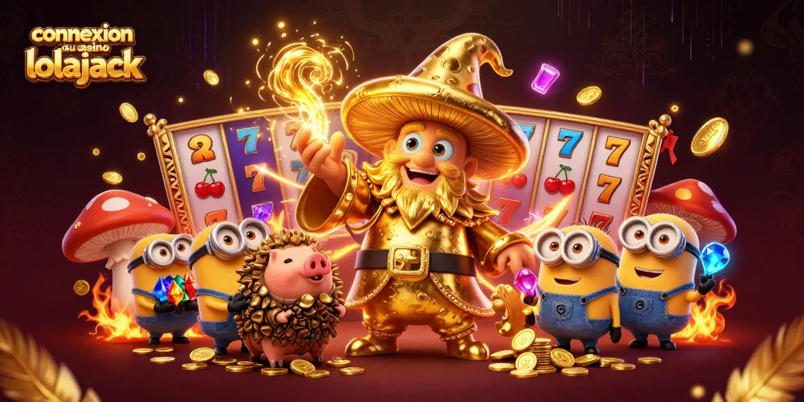 Spin to win at the connexion au casino lolajack with vibrant characters and luxury elements.