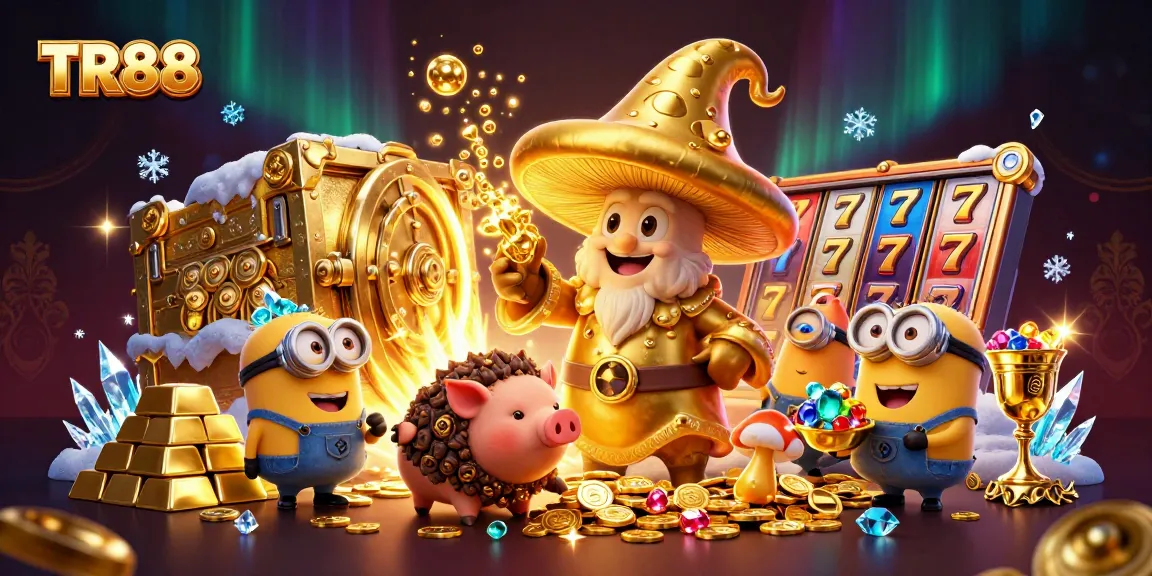 Experience winning moments with TR88's vibrant casino magic in an ultra-detailed 3D illustration.