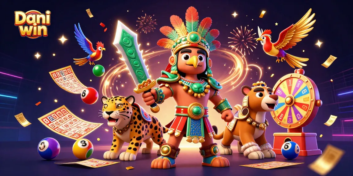 Engage with Dhani win's vibrant lottery and gaming experience featuring colorful balls and exciting characters.