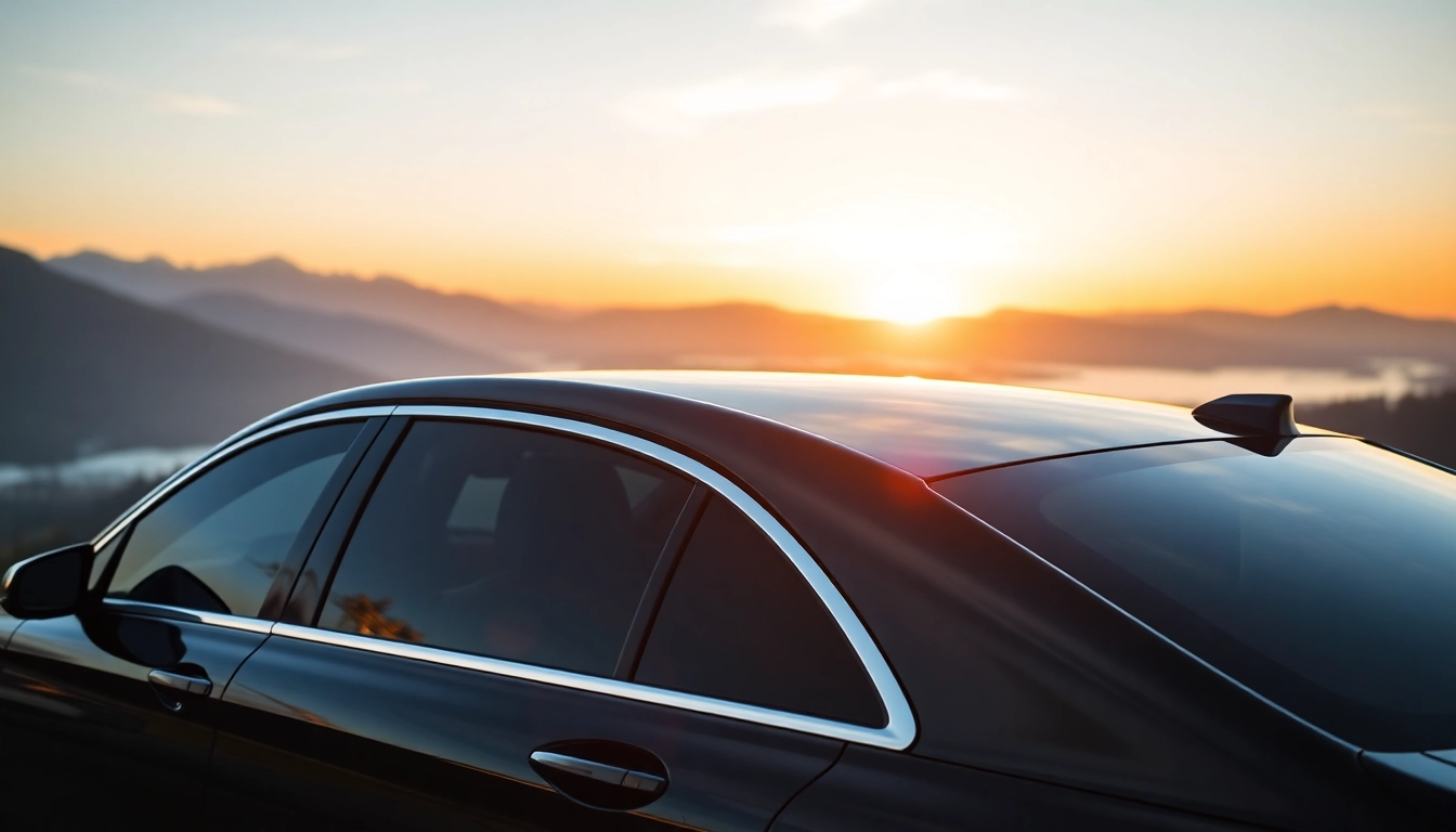 Experience top-rated seattle to vancouver car service with a luxury vehicle amidst stunning Pacific Northwest scenery.