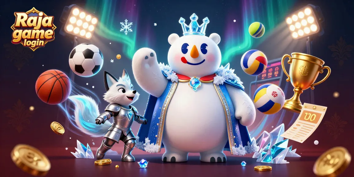 Engage with Raja game login as the ice king polar bear and snow fox showcase the excitement of sports betting.