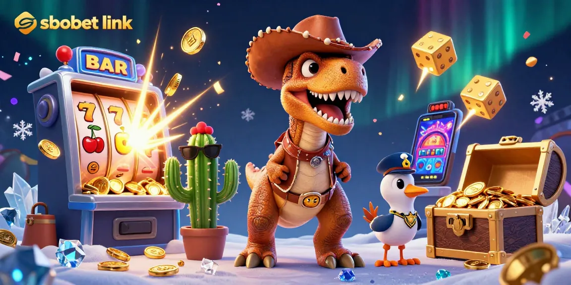 Bettors can enjoy thrilling slots and jackpots with sbobet link in this vibrant 3D casino scene.