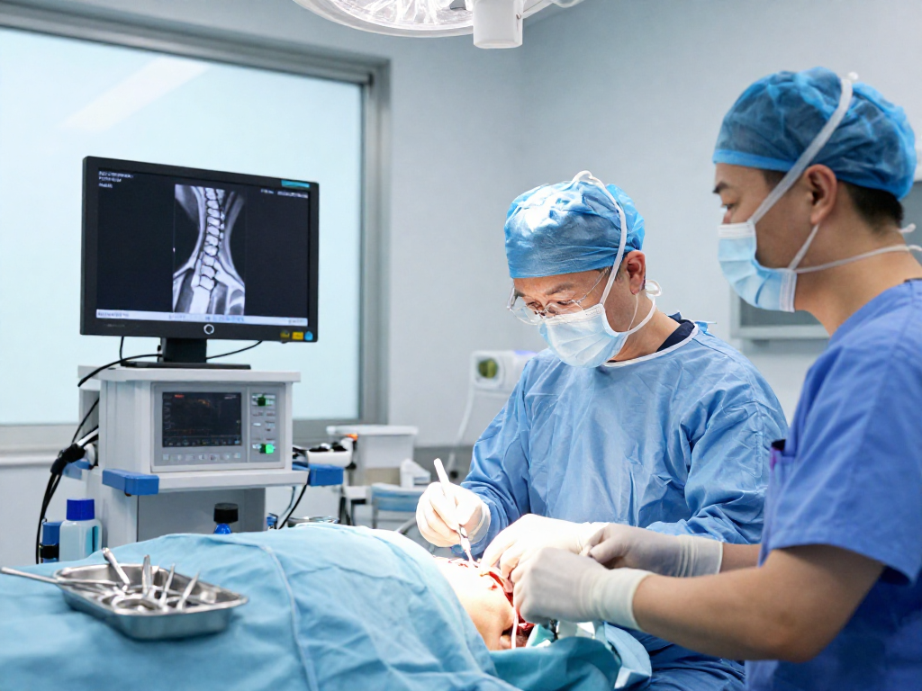 Bel fıtığı ameliyatı being performed in a modern surgical setting, showcasing advanced techniques and patient care.