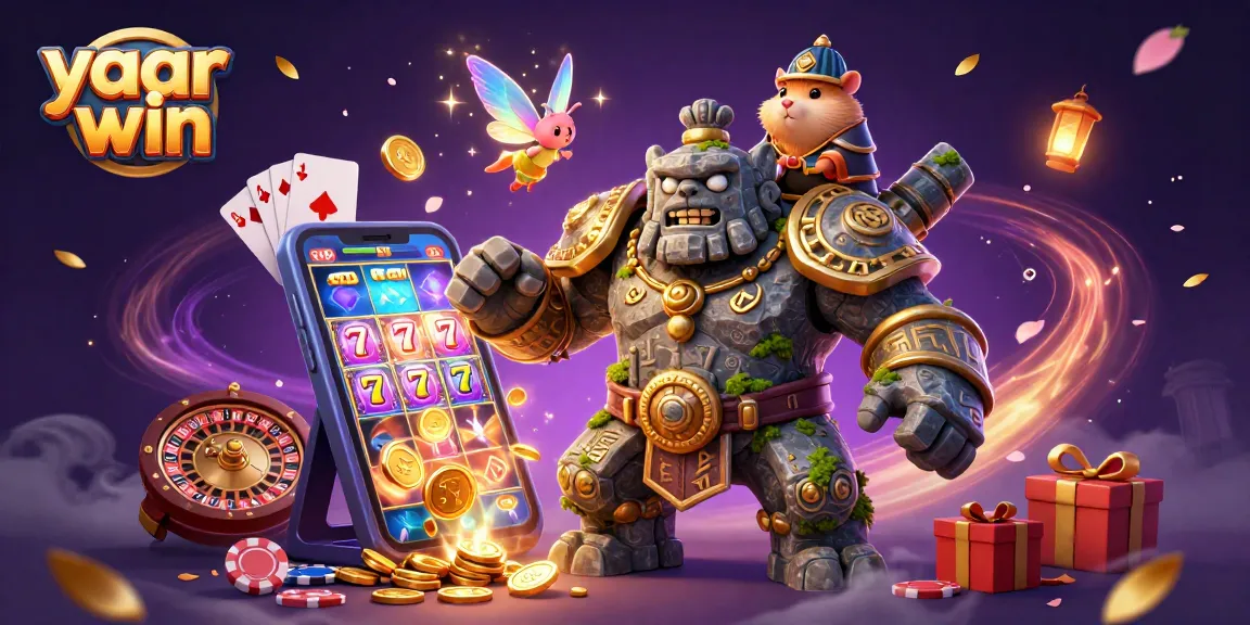 Spin your luck with yaar win in this magical 3D casino illustration featuring enchanting characters.