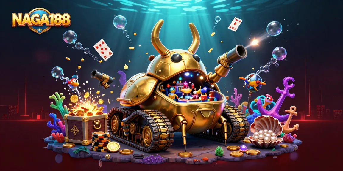 NAGA188 menghadirkan kegembiraan kasino dengan tank kumbang emas raksasa, menghujani koin dan permata.