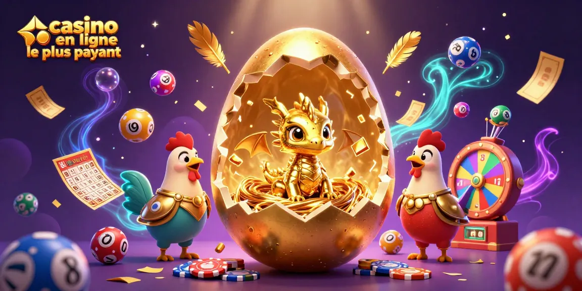 Découvrez le casino en ligne le plus payant avec ce dragon doré entouré de jeux de hasard colorés.