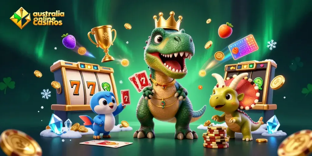 Experience thrilling gameplay at australia online casinos featuring vibrant characters and engaging slot elements.