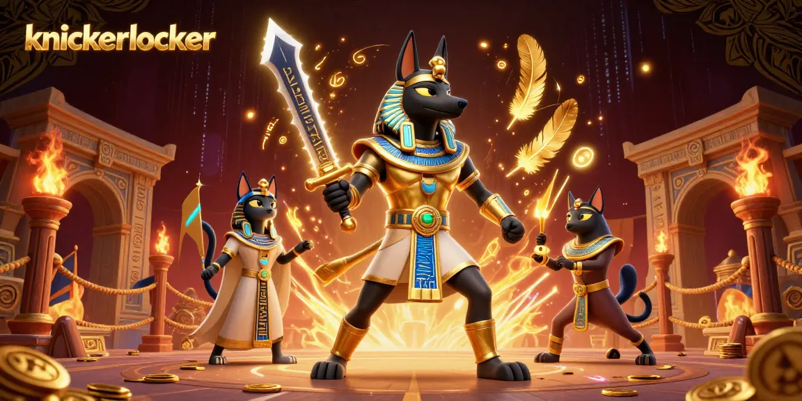 Experience the excitement of knickerlocker with Anubis and Bastet in a vibrant casino adventure.