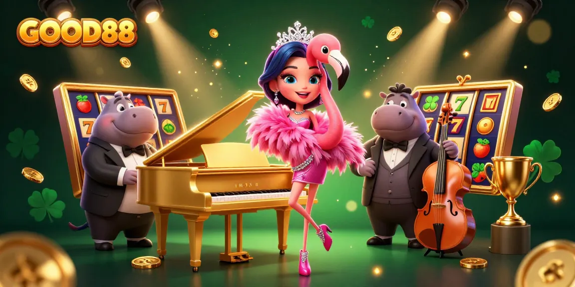Engage in exciting gameplay at GOOD88 with vibrant casino visuals and lively characters.