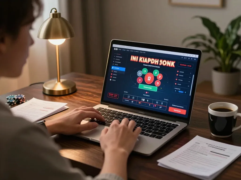 Player engaging in poker on O8's online platform, showcasing a modern home gaming setup with strategic elements.