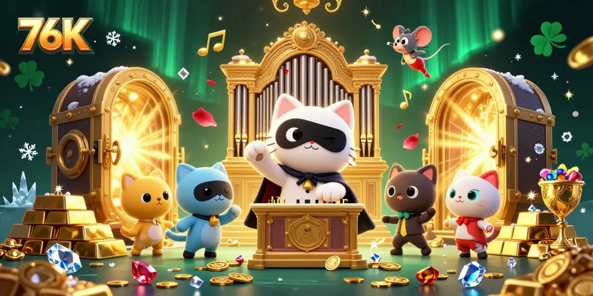 Win big at 76K with a dazzling casino scene filled with treasures and entertainment.