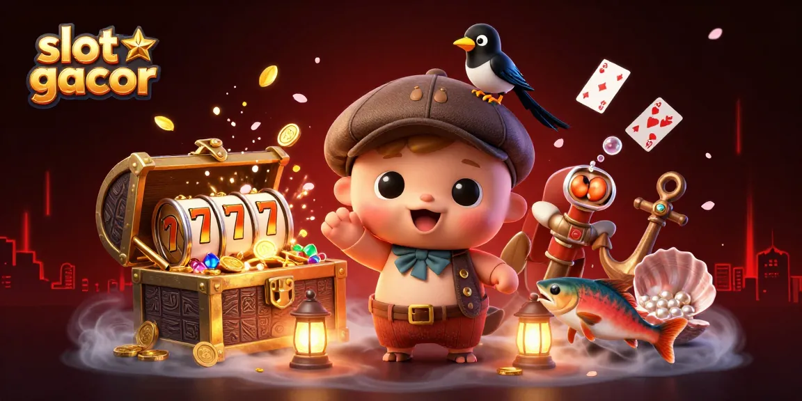 Spin the slots with slot gacor featuring a playful Nessie among dazzling casino treasures.