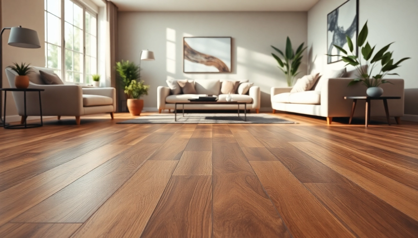 Explore elegant vinyl plank flooring in a bright modern living room, blending style and comfort.